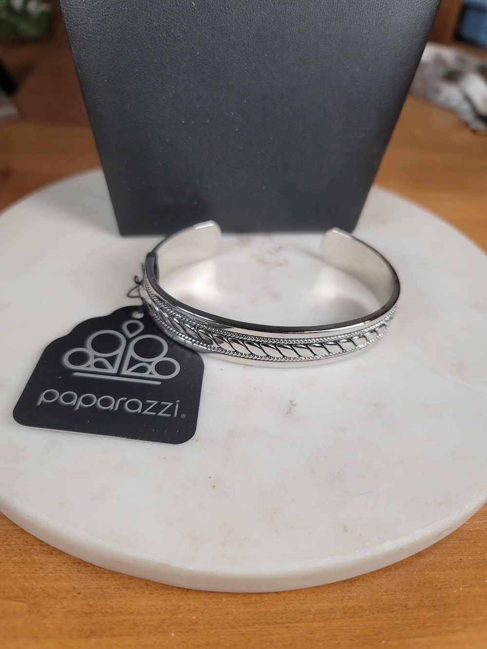 paparazzi Silver Braided and Rope Accent Cuff